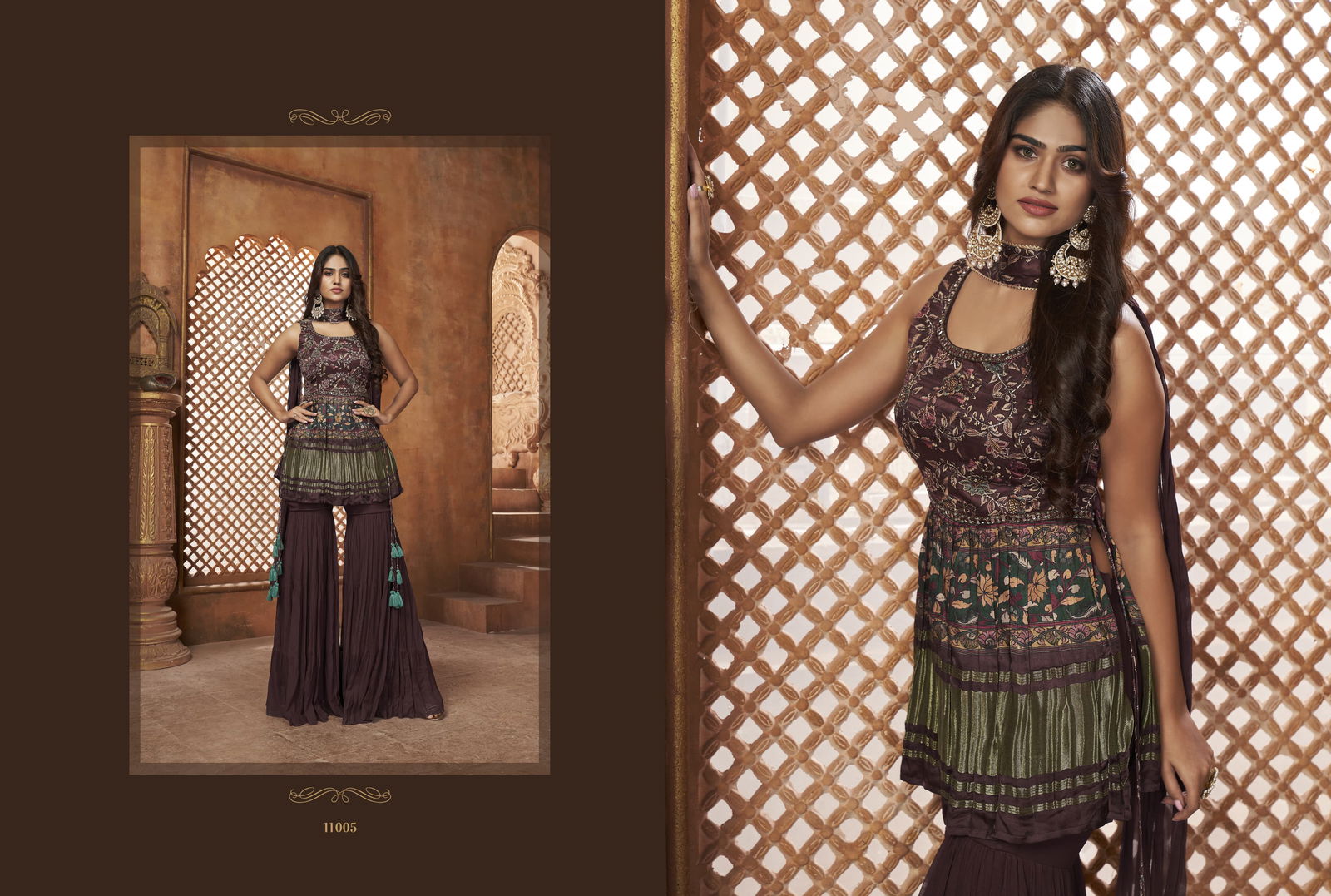 Virasat Noor Vol 2 1005 To 1008 Series Wedding Top Sharara With Dupatta Readymade Suits Wholesale Shop In Surat
